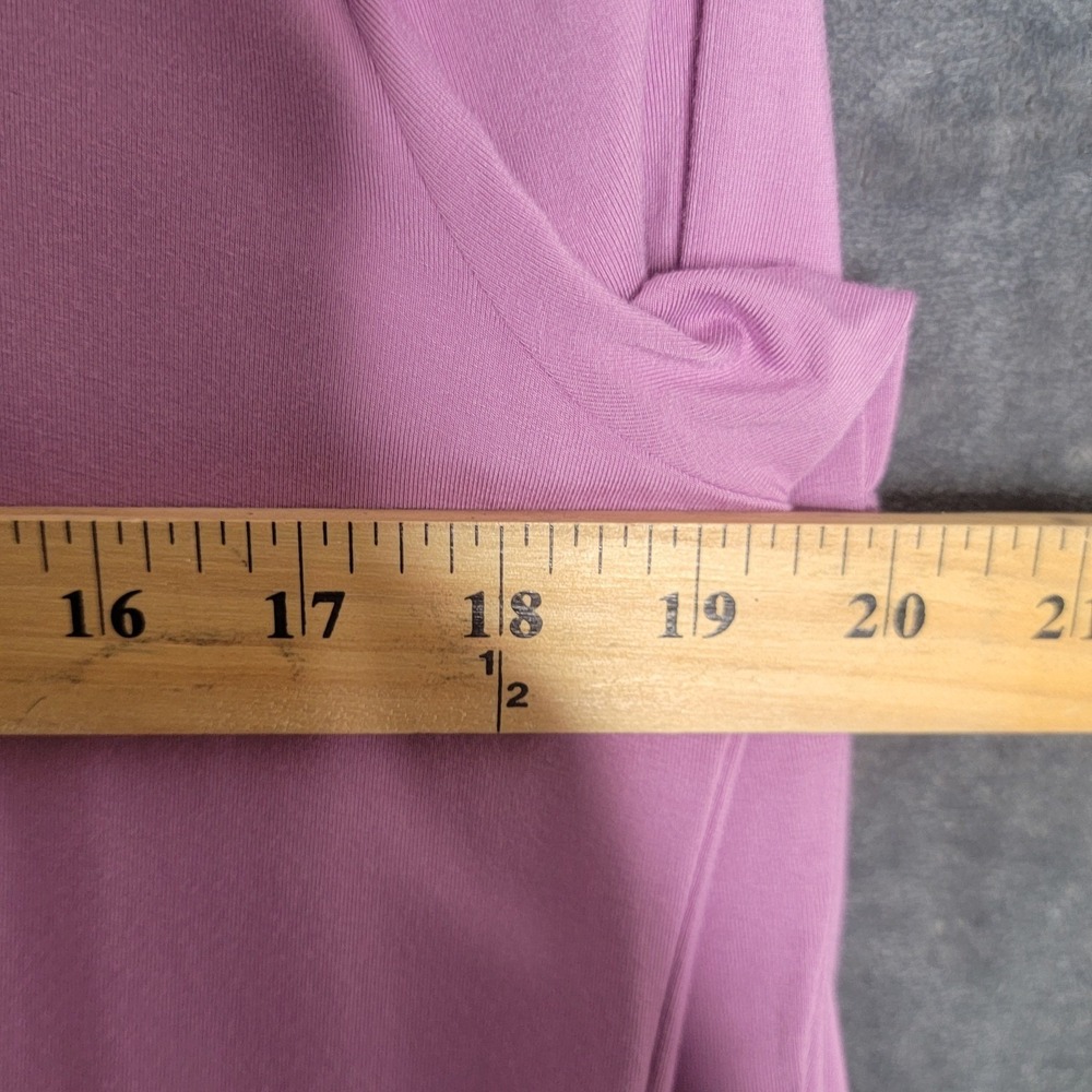 LOGO Lori Goldstein Purple Chiffon Trim Longline Duster Cardigan‎ M NWT Festival - Picture 5 of 13